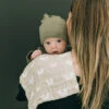 Olive Green Bamboo Newborn Knot Hat - Soft & Stretchy Infant Beanie -ROOLEE FASHION SHOP 0MB9 websize
