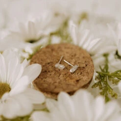 Baguette Diamond Stud Earrings - Hypoallergenic Gold & Silver -ROOLEE FASHION SHOP 0Q7A8124