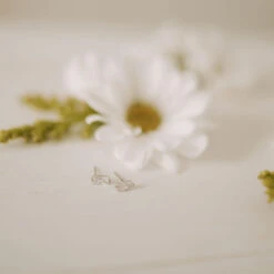 Baguette Diamond Stud Earrings - Hypoallergenic Gold & Silver -ROOLEE FASHION SHOP 0Q7A8181