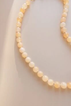 Handcrafted Yellow Calcite and Square Freshwater Pearl Pendant 20 Handcrafted Yellow Calcite and Square Freshwater Pearl Pendant -ROOLEE FASHION SHOP 0R6A0871