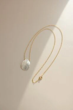 Elegant Mother-of-Pearl Shell Droplet Necklace - 14k Gold Filled -ROOLEE FASHION SHOP 0R6A1577