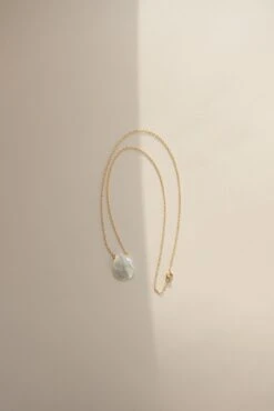 Elegant Mother-of-Pearl Shell Droplet Necklace - 14k Gold Filled -ROOLEE FASHION SHOP 0R6A1582