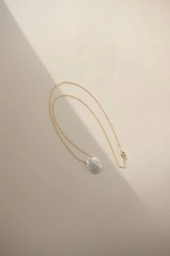 Elegant Mother-of-Pearl Shell Droplet Necklace - 14k Gold Filled -ROOLEE FASHION SHOP 0R6A1583
