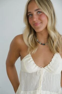 Vibrant Multi-Colored Gemstone Necklace with Gold Filled Accents -ROOLEE FASHION SHOP 0R6A9763 2