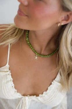 Handcrafted Genuine Green Jade Necklace with Gold-Filled Starfish Pendant 16 Handcrafted Genuine Green Jade Necklace with Gold-Filled Starfish Pendant -ROOLEE FASHION SHOP 0R6A9988 d22de7fb fe24 4fc9 b895 a9ebfa201acd