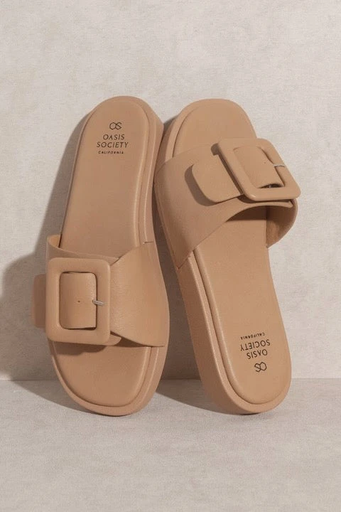 OASIS SOCIETY Daisy Single Buckle Slide - Chic Square Toe Sandal 11 OASIS SOCIETY Daisy Single Buckle Slide - Chic Square Toe Sandal - Image 9