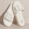 OASIS SOCIETY Daisy Single Buckle Slide - Chic Square Toe Sandal