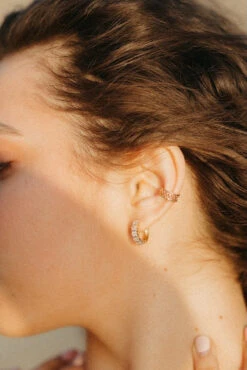 Charlotte 18k Gold Filled Dainty Diamond Hoop Earrings -ROOLEE FASHION SHOP 1V8A9154 53bf6483 283a 4528 add4 e47c792cb8ca