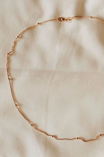 Annie 18k Gold Filled Satellite Necklace - Dainty Layering Chain 3 Annie 18k Gold Filled Satellite Necklace - Dainty Layering Chain