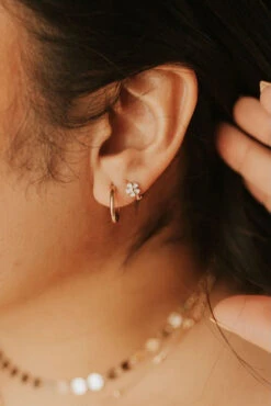 Gold Vermeil Flower Mini Hoops - Dainty Hypoallergenic Huggies 11 Gold Vermeil Flower Mini Hoops - Dainty Hypoallergenic Huggies -ROOLEE FASHION SHOP 2F4A5024 d0c5869d 6c5b 4c1b 8491 6939cac9903e