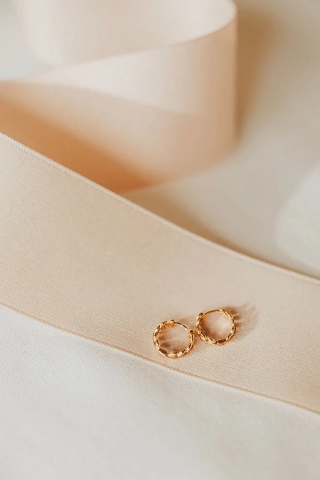 Dainty Leaf Huggie Hoops - Sterling Silver & Gold Vermeil Earrings 5 Dainty Leaf Huggie Hoops - Sterling Silver & Gold Vermeil Earrings - Image 3