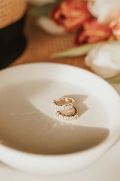 Charlotte 18k Gold Filled Dainty Diamond Hoop Earrings