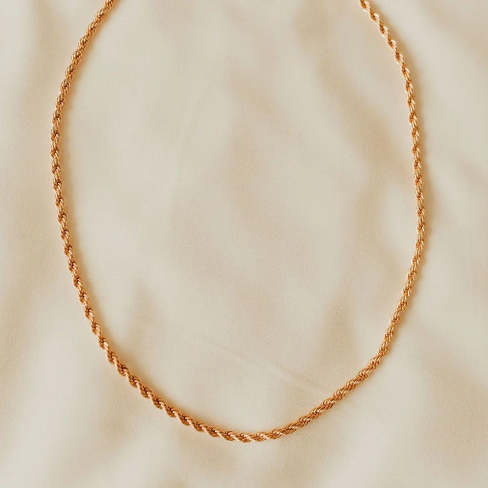 Naomi Gold Filled Rope Necklace - 18k Tarnish Resistant Layering Chain 5 Naomi Gold Filled Rope Necklace - 18k Tarnish Resistant Layering Chain - Image 3