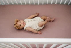 Mebie Baby Dusty Rose Bamboo Stretch Crib Sheet -ROOLEE FASHION SHOP 3U6A5094 websize