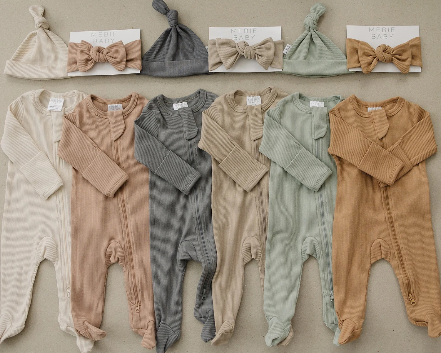 Grey Organic Cotton Ribbed Baby Zipper Pajamas 11 Grey Organic Cotton Ribbed Baby Zipper Pajamas - Image 9