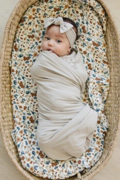 Mebie Baby Oatmeal Bamboo Stretch Swaddle Blanket