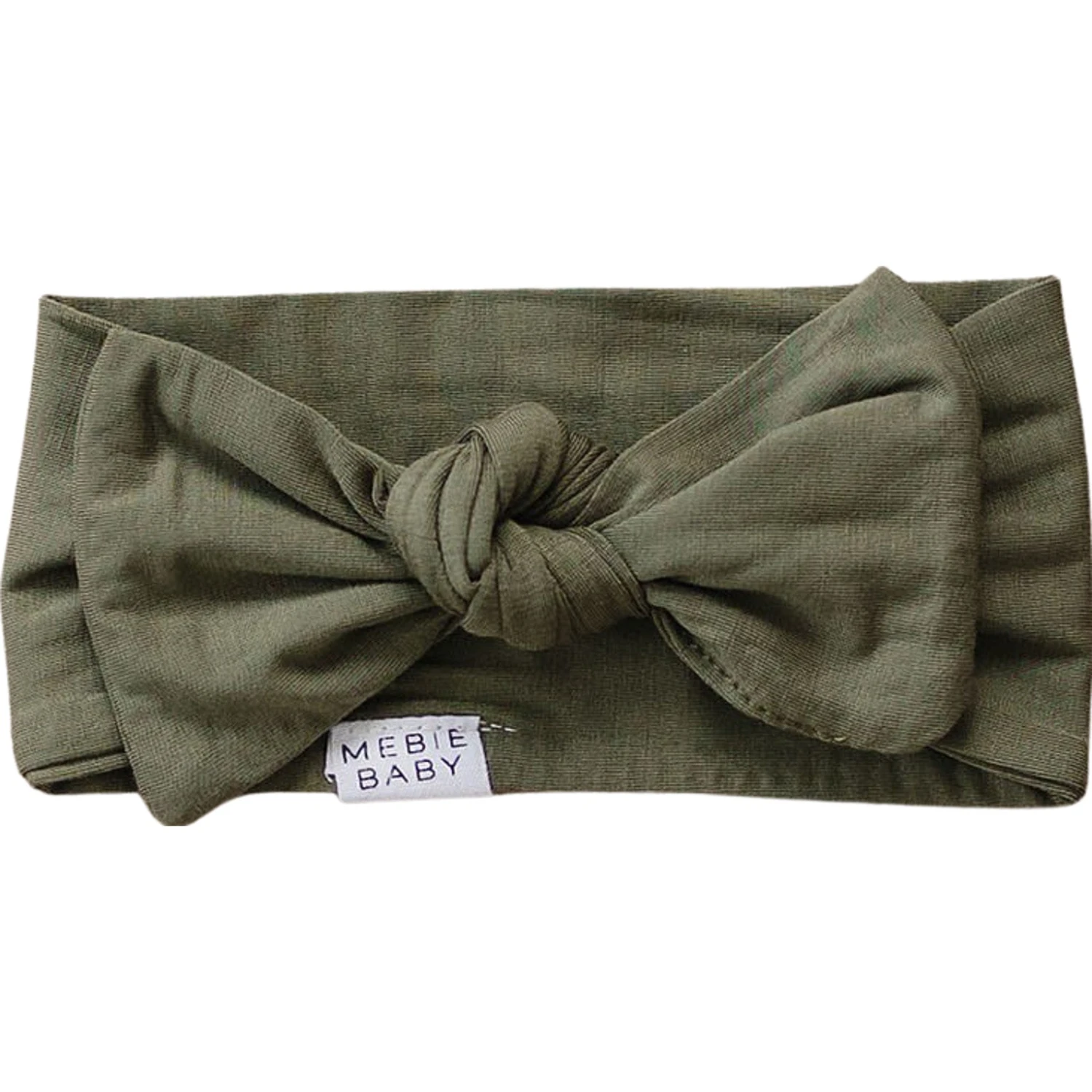 Premium Olive Bamboo Head Wrap for Newborns & Infants 8 Premium Olive Bamboo Head Wrap for Newborns & Infants - Image 6