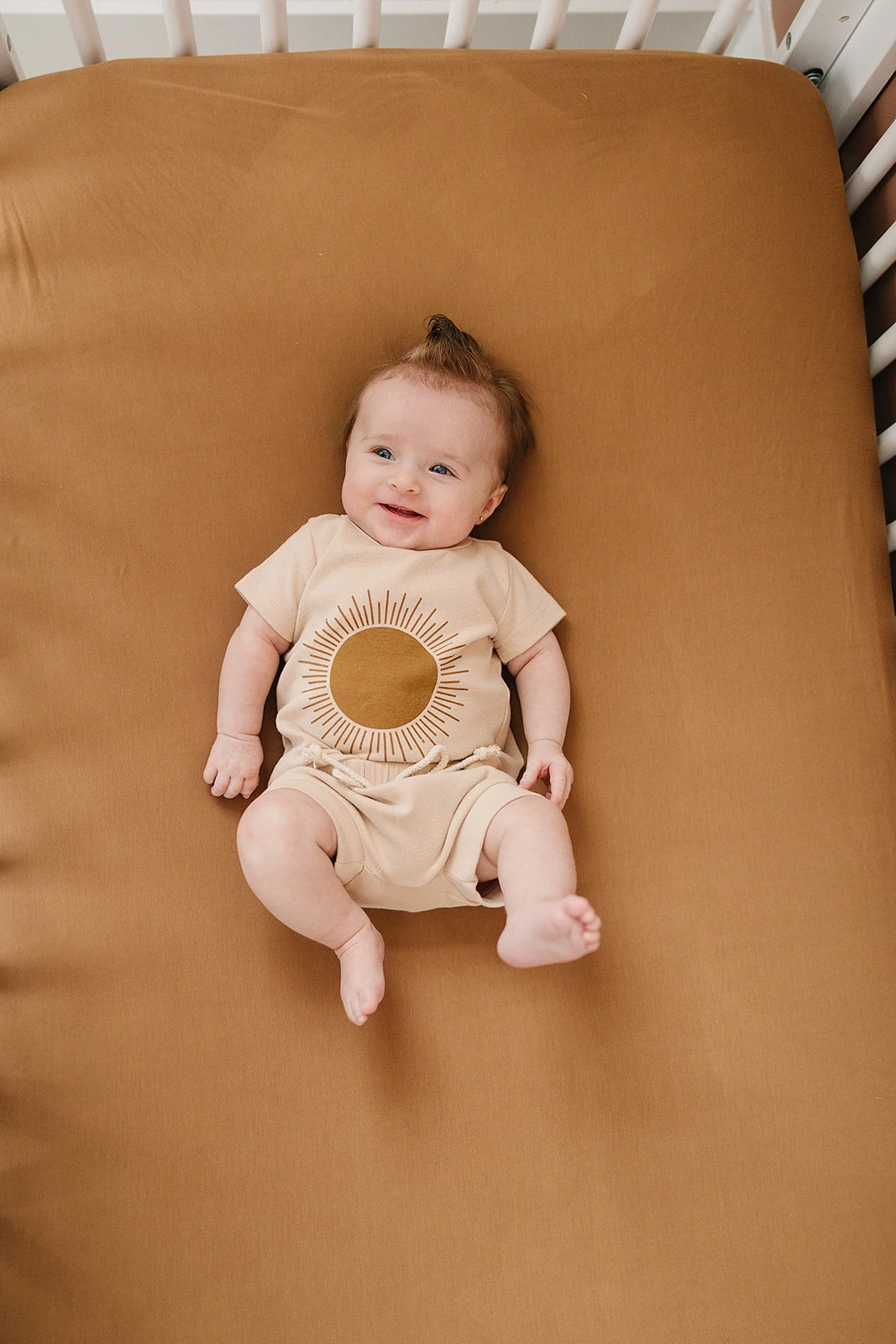 Mebie Baby Mustard Bamboo Stretch Crib Sheet 4 Mebie Baby Mustard Bamboo Stretch Crib Sheet - Image 2