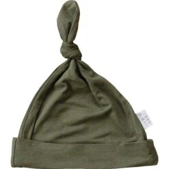 Olive Green Bamboo Newborn Knot Hat - Soft & Stretchy Infant Beanie -ROOLEE FASHION SHOP 3U6A6297 websize