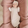 Organic Cotton Ribbed Knot Gown for Newborns - Vanilla 2 Organic Cotton Ribbed Knot Gown for Newborns - Vanilla -ROOLEE FASHION SHOP 3U6A9273 websize