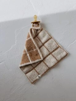 Forever French Baby Golden Grid Lovey - Ultra Soft Microfiber Security Blanket