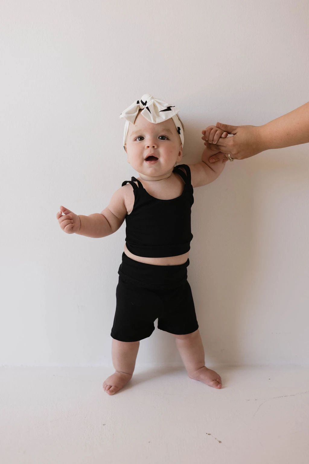 Forever French Baby Bamboo Head Wrap - White + Black Bolt 3 Forever French Baby Bamboo Head Wrap - White + Black Bolt