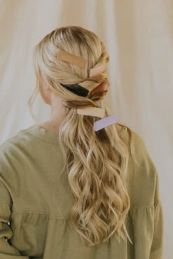 6-Piece Rectangle Faux Leather Hair Clip Set - Neutral Tones -ROOLEE FASHION SHOP 4T1A3669