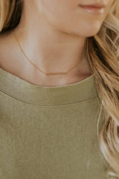 Minimalist Aurora Bar Necklace - 18K Gold or Rhodium Plated