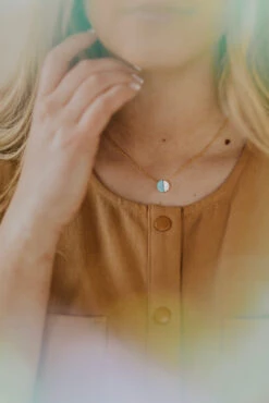 Turquoise Heart Necklace - 18K Gold Dipped Two-Tone Pendant Jewelry