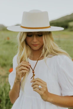 Wren Off White Flat Brim Telescope Hat with Genuine Leather Chin Strap -ROOLEE FASHION SHOP 4T1A7843 edf6372b 9ced 40d1 a5d3 1e3c936d7625