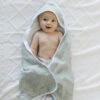Desert Sage Muslin Hooded Baby Towel - Ultra Soft 100% Cotton -ROOLEE FASHION SHOP 535A0999 websize