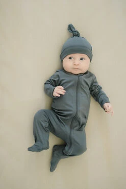 Mebie Baby Charcoal Bamboo Double Zipper Pajamas