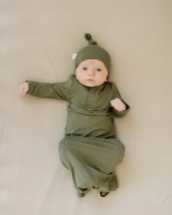 Olive Green Bamboo Newborn Knot Hat - Soft & Stretchy Infant Beanie -ROOLEE FASHION SHOP 535A6400 websize 5923e7a2 b18f 4a33 ba26 165e1d9966e0