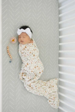 Soft Muslin Crib Sheet for Babies - Desert Sage Green