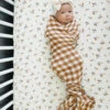Ultra-Soft Gingham Muslin Swaddle Blanket - 100% Cotton Nursery Essential -ROOLEE FASHION SHOP 535A9906 websize