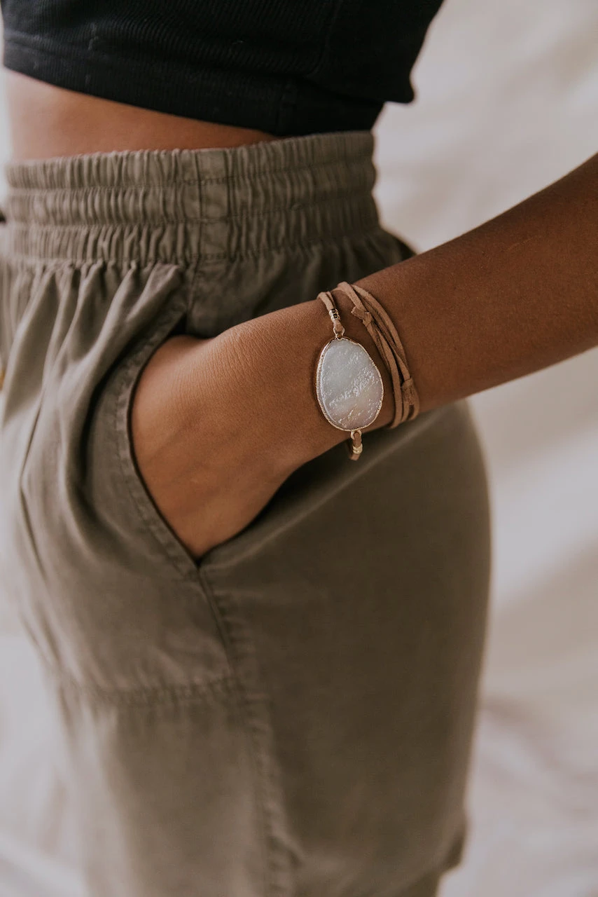Amazonite Stone of Courage Vegan Suede Convertible Wrap Bracelet & Necklace 7 Amazonite Stone of Courage Vegan Suede Convertible Wrap Bracelet & Necklace - Image 5