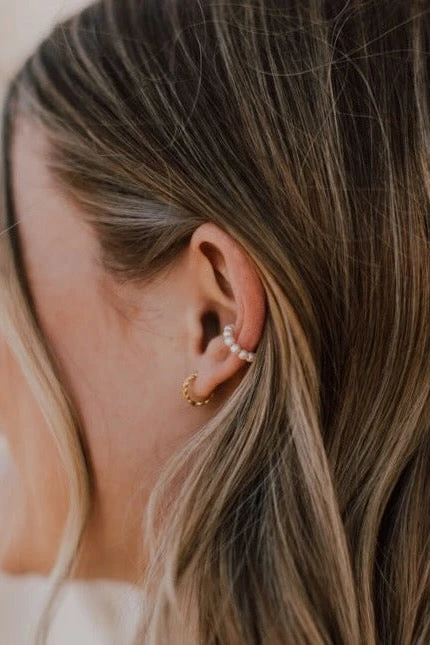 Dainty Leaf Huggie Hoops - Sterling Silver & Gold Vermeil Earrings 7 Dainty Leaf Huggie Hoops - Sterling Silver & Gold Vermeil Earrings - Image 5