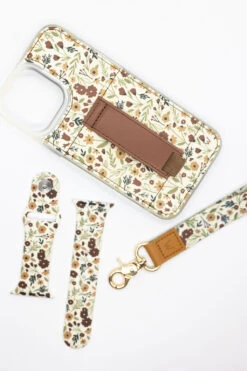 Floral Wallet Phone Case with Finger Strap & Kickstand - Harvest Fields -ROOLEE FASHION SHOP 5S3A2469