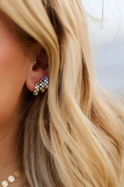 Black & White Checkered Huggie Hoops for Sensitive Ears 11 Black & White Checkered Huggie Hoops for Sensitive Ears -ROOLEE FASHION SHOP 63BE20D9 8031 43E9 A5D7 F7243E51EA12 f3507c1e 9813 42cd a470 5d08074ee681