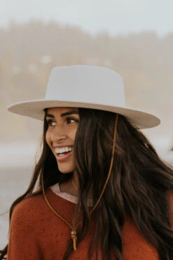 Wren Off White Flat Brim Telescope Hat with Genuine Leather Chin Strap -ROOLEE FASHION SHOP 6Z8A5268 42b5c325 da4c 4945 86ab bbdfd5b413bd