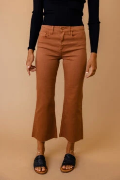 Hyrum High Rise Flare Leg Pants with Raw Hem -ROOLEE FASHION SHOP 7W4A0044