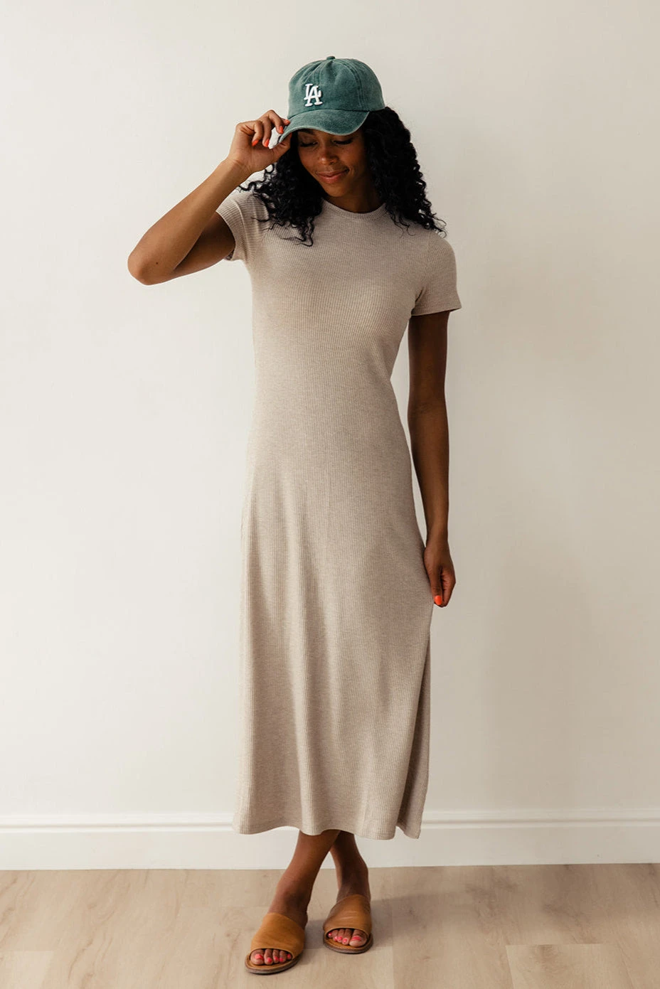 Ribbed Bodycon Midi Dress - Soft Stretchy Everyday Casual Dress 6 Ribbed Bodycon Midi Dress - Soft Stretchy Everyday Casual Dress - Image 4