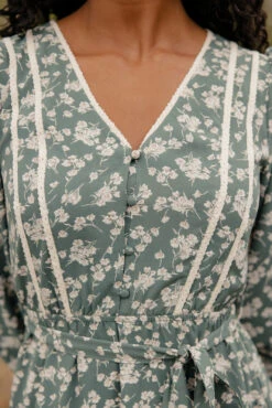 Floral V-Neck Midi Dress with Pockets and Tie Waist -ROOLEE FASHION SHOP 7W4A0482 3d862f62 170b 4c3e bb20 60ea69fd7eff