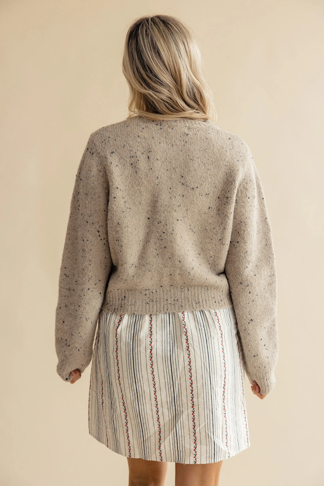 Speckled Button Front Cardigan - Defying Gravity Thick Knit Outerwear 12 Speckled Button Front Cardigan - Defying Gravity Thick Knit Outerwear - Image 10