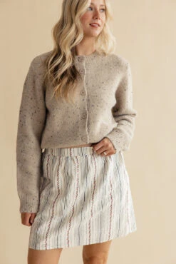 Speckled Button Front Cardigan - Defying Gravity Thick Knit Outerwear