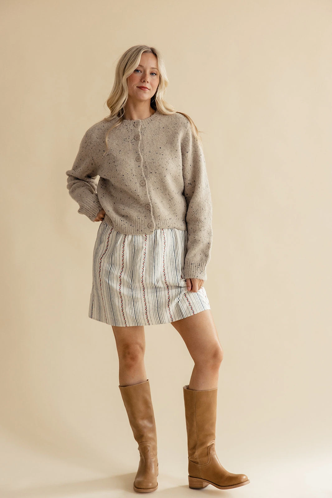 Speckled Button Front Cardigan - Defying Gravity Thick Knit Outerwear 10 Speckled Button Front Cardigan - Defying Gravity Thick Knit Outerwear - Image 8