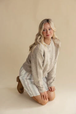 Striped Floral Mini Skirt with Elastic Waist and Gathered Detail -ROOLEE FASHION SHOP 7W4A0711