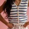 Striped Button-Up Knit Vest with Ribbed Hem -ROOLEE FASHION SHOP 7W4A0717
