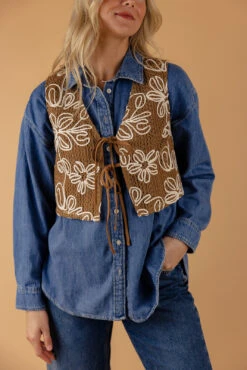 Boho Heart Embroidered Tie-Front Vest -ROOLEE FASHION SHOP 7W4A0826 e7e9f44e 861d 4386 a6c4 62f60343985b