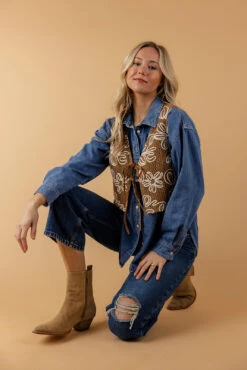 Boho Heart Embroidered Tie-Front Vest -ROOLEE FASHION SHOP 7W4A0827